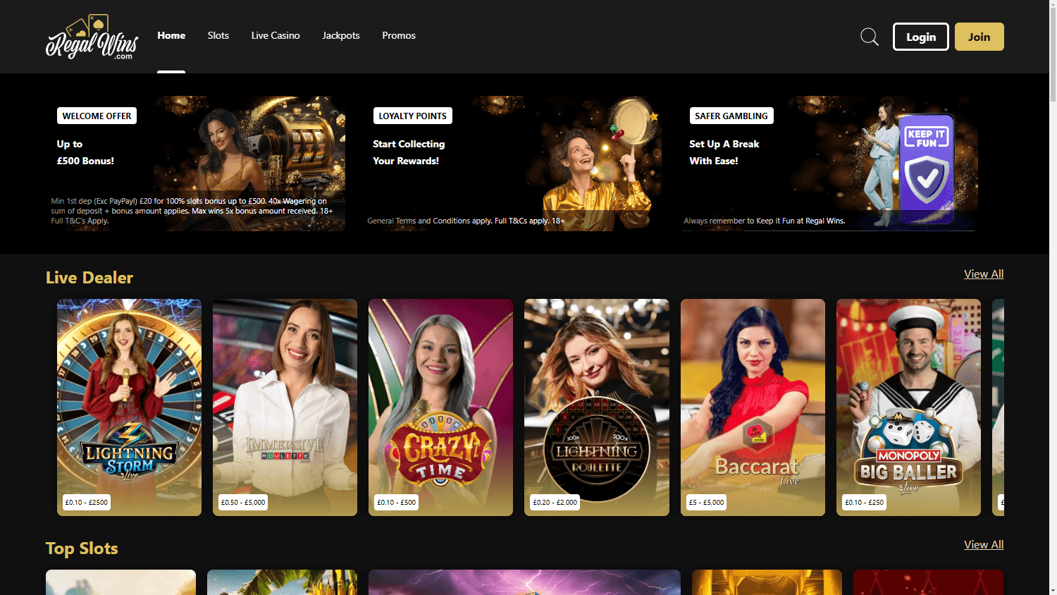 Regal Wins Casino Desktop screenshot